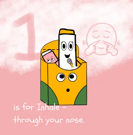 1 is for Inhale — through your nose